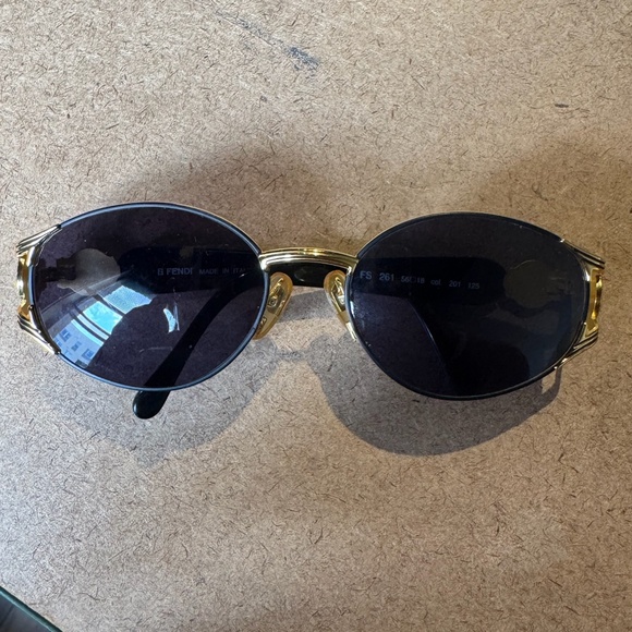 Fendi Black and Gold Plated Sunglasses main image 4